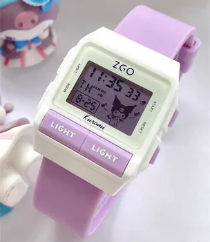 Original Sanrio Kuromi Melodia Cinnamoroll Anime Kawaii Relógios Impermeável Luminoso De Esportes Eletrônicos Do Relógio Estudante De Presente De Aniversário
