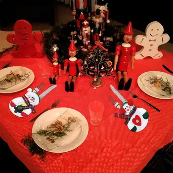 Natal De Mesa Tampa De Natal Talheres Titulares De Árvore De Natal/ Boneco De Neve Talheres Titulares Da Mesa De Jantar Decorações De Natal Decoração
