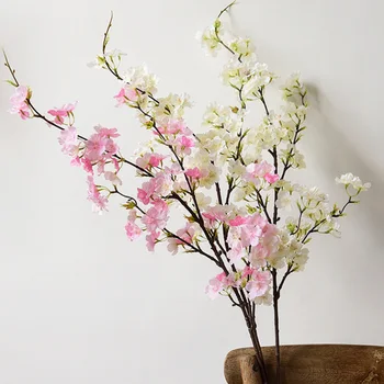 1PC Simulação de Flor de Cerejeira Ramo Para o Vaso Arranjo de Flor em Material de BRICOLAGE Casa de Festa Decoração do ambiente de Trabalho
