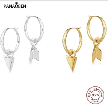 PANAOBEN 925 Prata Esterlina Brincos para Mulheres coreano Moda Assimétrico Monte de Earings Simples Piercing de Orelha Jóias