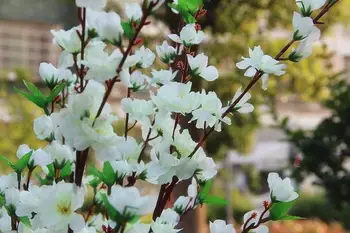 120CM Cherry Plum Blossom Artificial, as flores de Seda, flores, mesa de Casa Decoração de sala de estar Decoração do Casamento de DIY