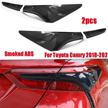 4Pcs para Toyota Camry 2018-2020 2021 Fumado Preto ABS Traseira da Cauda Luz da Lâmpada Guarnição de Cobre