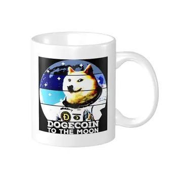 Promo Dogecoin Para A Lua HODL Cryptocurrency Engraçado Coo Canecas Vintage Copos XÍCARAS de Impressão Engraçado Novidade Dogecoin Meme copos de leite