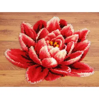 Tapeçaria DIY Trava do Gancho Kit Impresso com Padrão de Flores de Crochê Bordado Artesanato para Crianças e Adultos e Inclui Gancho da Agulha