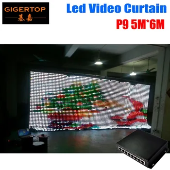 Alta Qualidade P9 5M*6M Cortina de Led de Vídeo para o Modo PC Controlador Tricolor 3IN1 Cortina de LED de Vídeo Para Casamento panos de Fundo