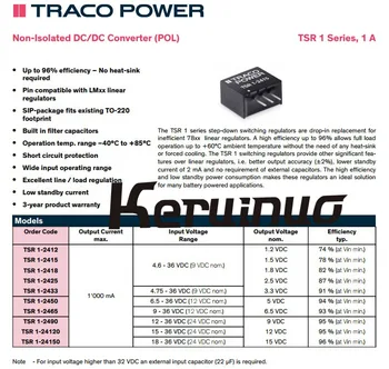 10pcs/Lot TSR1-2418 TSR 1-2418 TSR1 DC DC CONVERSOR de 1,8 V 1.8 W
