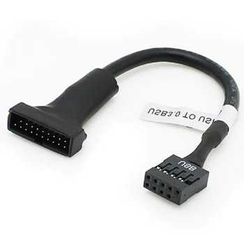 1Pc 19/20 Pin USB 3.0 Fêmea De 9 Pinos USB 2.0 Macho placa-Mãe Cabeçalho Adaptador de Cabo de Alta Qualidade