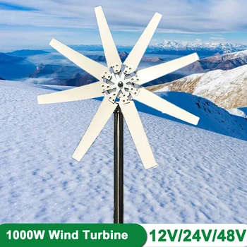 2000W Horizontal Turbina de Vento Gerador de 12V 24V 48V Alternativas de Energia, Geradores de Energia Livre Moinho de vento Com MPPT Controlador