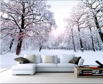 Moderno, Personalizado com Foto de papel de Parede Decoração da Casa do papel de Parede do Rolo de 2016 Bwautiful de inverno de neve de papel de Parede paisagem-3D papel de Parede de Tijolo