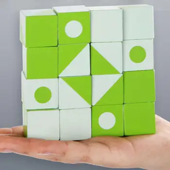 Diversão Madeira 3D Montessori Geometria de quebra-Cabeças de Blocos de Modelo de 16 peças de Conjunto