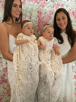 O Batismo De Recém-Nascidos Vestido Para Bebê Menina Branca De Primeira Festa De Aniversário Desgaste Bonito Sem Mangas Criança Menina De Batismo Vestido De Roupas