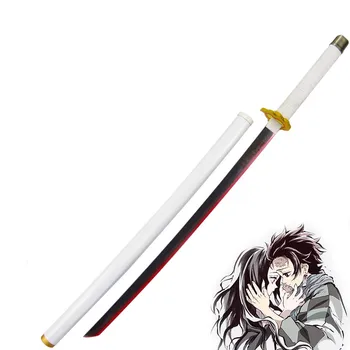 Quente Anime Demon Slayer: Kimetsu Não Yaiba Cosplay Adereços Kyojuro Rengoku Espada de Madeira Armas de Cosplay Réplica Prop para a Comic Party