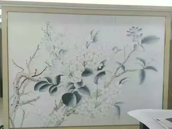 Personalizadas pintadas a Mão de seda/não-tecidos pintados à Mão, papel de parede pintura de flores de plantas wallcovering muitos padrões e planos de fundo