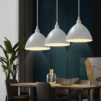 Nordic Simples e Luzes Pingente Moderno de LED Pendurado Lâmpada de Alumínio do dispositivo elétrico de Iluminação Ilha de Cozinha Bar Hotel Casa Decoração de Sala de estar