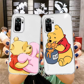 Winnie the Pooh Disney Bonito Caso De Telefone Xiaomi Redmi Nota 11E 11 11 11T 10 10 9 9T 9S 8 8 Pro Plus 5G 7 Tampa Transparente