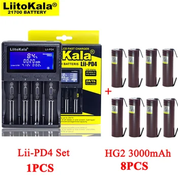 2023 LiitoKala Lii-PD4 Carregador de Bateria para 3,7 V 21700 26650 bateria Li-ion de 1,2 V AA aaa NiMH + HG2 18650 3000mAh bateria Recarregável