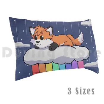 Para As Estrelas de Almofadas Caso de DIY 50x75 Fox Kodatzune Espaço arco-íris na Nuvem Lightspeed Cão Bonito 2d Colorfull Kawai