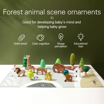 Montessori Casa De Madeira Bloco De Floresta Ornamentos Brinquedo Natural De Simulação Árvore De Educação Infantil Brinquedo Madeira Compreender A Correspondência De Brinquedo De Presente