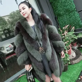 S-3XL moda de Inverno, moda de Nova marca de Falsa pele de raposa de jaqueta de mulheres quentes de costura mais grossa Faux fur casaco wj987 frete grátis