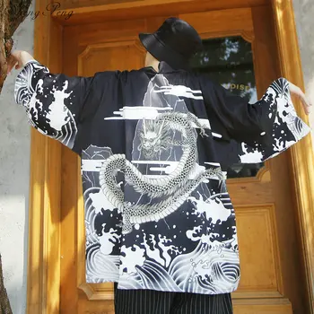 Tradicional japonês de mens vestuário de mens yukata japão quimono homens chinês tradicional blusa chinesa top Q116