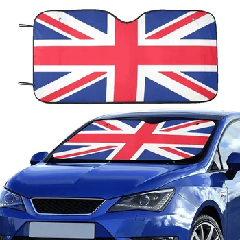 Bandeira Do Reino Unido De Pára-Brisa, Pára-Sol Do Reino Unido Inglaterra Acessórios Carro Automático Usa Patriot Protetor Janela Do Visor Do Ecrã Decoração