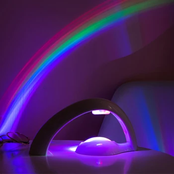Novo LED Colorido de arco-íris a Luz da Noite Novidade Romântica Céu de arco-íris a Lâmpada do Projetor do Quarto a Luz de Casa, Decoração, Presentes de Aniversário