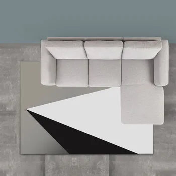 Elegante Geometria Simples Em Preto E Branco Cinza Gradiente Quartos, Sala Cozinha Casa De Banho Da Almofada Tapete CustomizedCustom Tamanho