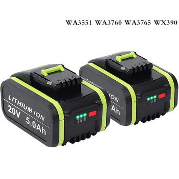 Substituição da Bateria de Lítio para a Worx WA3551 WA3883 WA3869 WA3880 WA3867 WA3881 20V 5000mAh de Energia Recarregável Ferramentas de Baterias
