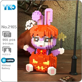 YKO 2165 Abóbora de Halloween Roxo Coelho de Fadas Varinha Mágica Animal de Estimação Mini Blocos de Diamante Tijolos de Construção de Brinquedo para as Crianças sem Caixa