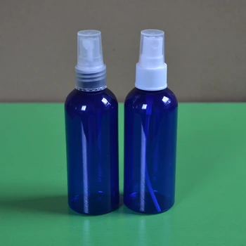Atacado 100ML frasco de spray translúcido azul-escuro azul escuro azul pote bico pulverizador