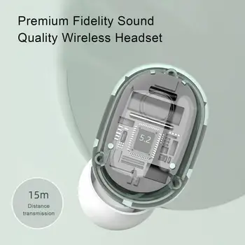 1 Conjunto Portátil 35mAh Fone de ouvido Fone de ouvido sem Fio LED Display Digital HD-compatível de Chamada sem Fio de Fone de ouvido de Jogo
