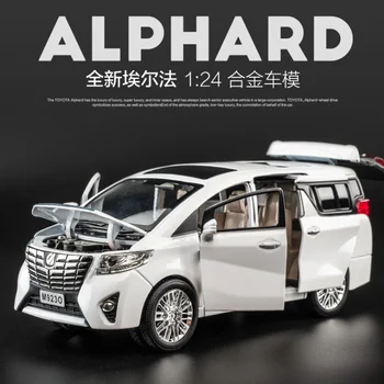 1: 24 Simulação Toyota Alphard Liga de Carro de Metal Modelo Brinquedos Acousto Óptica Carro MPV Filhos de Ano Novo de Presente de Aniversário