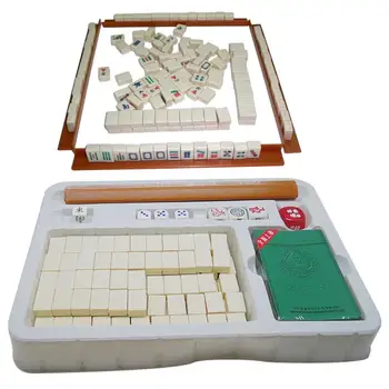 Mini Viagem Mahjong Conjunto De Casa De Mahjong Jogo De Tabuleiro Conjuntos Portáteis, Ricamente Trabalhada Mahjong Com Cartas De Poker Para Viagens Casa De Festa