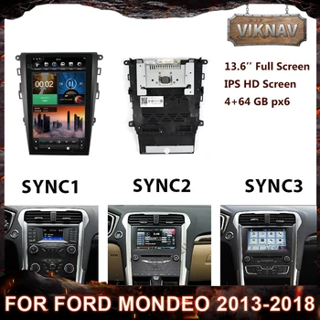 13.6 polegadas Android Sistema de som do Carro rádio Para Ford Mondeo 2013-2018 DVD Multimídia Player Tesla, Unidade de Cabeça de 64GB de navegação GPS