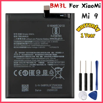 Novo yelping BM3L Bateria do Telefone Para Xiaomi Mi9 Mi 9 Bateria Compatível Substituição da bateria de 3300mAh Ferramentas Gratuitas