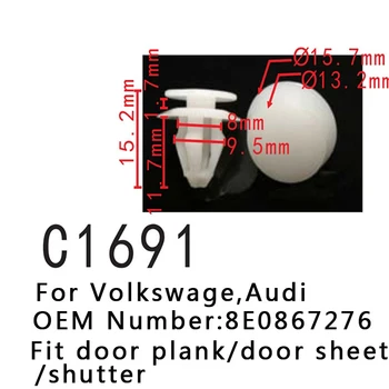 20pcs C1691 Ajuste Para VW 8E0867276 guarnição da porta do retentor Fixador