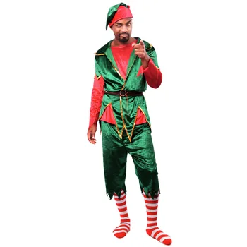 Homem Palhaço Elf Traje da Árvore de Natal da Roupa do Papai Noel de NATAL o Natal do Vestido de Fantasia
