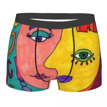Personalizado Pablo Picasso Arte Underwear Homens Breathbale Cuecas Boxer