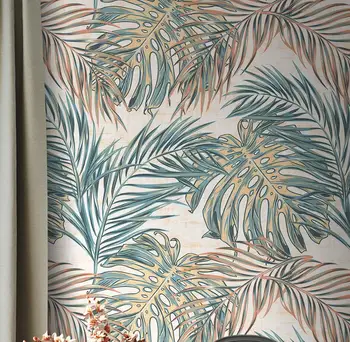beibehang personalizado Mural de Luxo Moderno Sofá da Sala de TV Fundo de Decoração de Casa de folhas de plantas pastoral papel de parede para revestimento de parede
