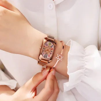 Nova Moda Senhoras Relógio Relógio de Couro Mulheres Meninas Feminino Quartzo Relógios de pulso Montre Femme Para as Mulheres Relógios