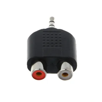 5Pcs Áudio Estéreo de 3.5 mm Plug Macho para 2 RCA fêmea Jack Y Divisor Conector do Adaptador