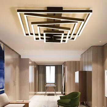 Nórdicos, sala de estar lâmpadas simples e moderno, criativo atmosfera personalidade casa de alta-endnew retangular lâmpada do teto