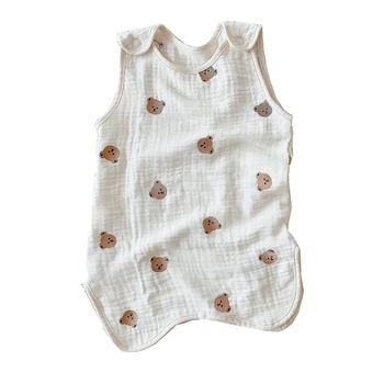 Bebê Saco de Dormir Colete sem Mangas Algodão Wearable Sleepsack Swaddle para o Recém-nascido Bebê Menina Menino
