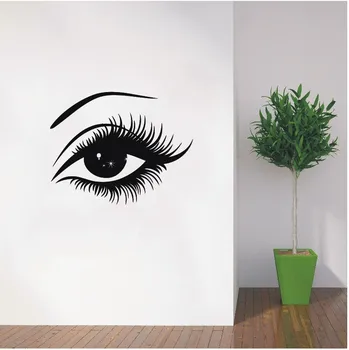 PVC, Decoração de Parede Autocolante Gostosa Garota de Olhos Mural de Vinil, Decoração de Parede Removível Adesivo de Parede Y-400