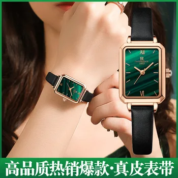 Venda quente do Relógio Genuíno de Mulheres Líquido Vermelho Verde Pequeno Relógio Popular Impermeável Retro Relógio de Quartzo Mulheres Relógio Relógio Feminino