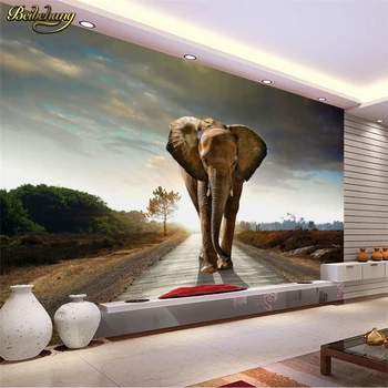 beibehang Personalizado Elefante Papel De Parede 3D pisos Mural de papel de Parede Pinturas Murais de Sala de estar papel de parede para parede 3 d