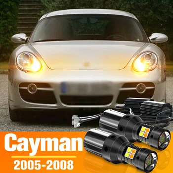 2pcs Modo Dual LED Sinal de volta+luzes Diurnas DRL Acessórios Para o Porsche Cayman 987 2005-2008 2006 2007