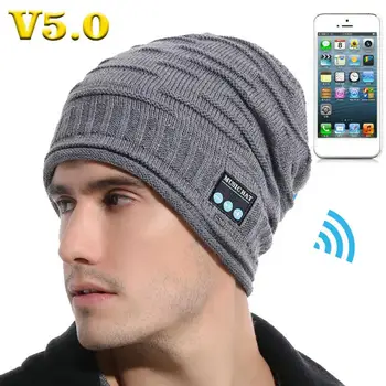 2em1 Inverno Fone de ouvido Bluetooth Cabeça Quente Música Chapéu Com Soft Lenço Microfone De mãos livres Chamada de Desporto ao ar livre Pac