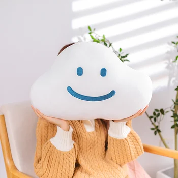 50cm Estilo coreano Sorrindo Nuvens Almofada Lavável, Macio Sofá-Cama de Coxim Traseiro Decoração Quarto Feminino Bonito Travesseiro para Dormir Presente Para a Menina