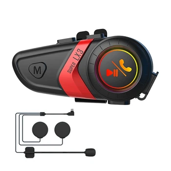 3X LX3 Capacete Fone de ouvido Bluetooth 1200MAH Motocicleta BT5.0 Sem Fio Chamada De Mãos Livres Estéreo Anti-Jamming Auricular-Uma